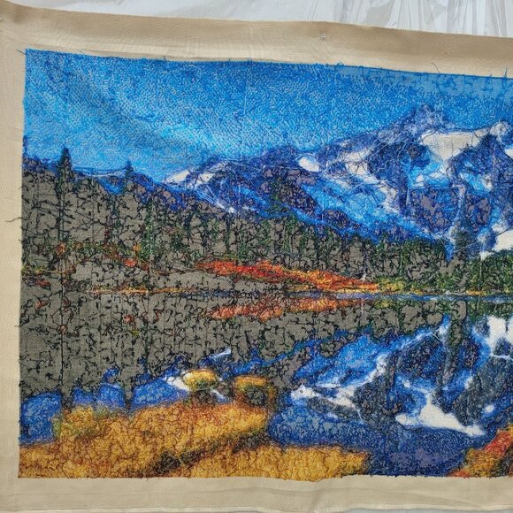 A Landscape Cross Stitch Embroidery Hanging Wall Decor Handmade - Picture 6 of 16